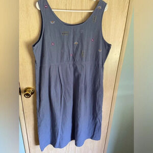 Koret City Blues Embroidered Summer Sundress Sz Large